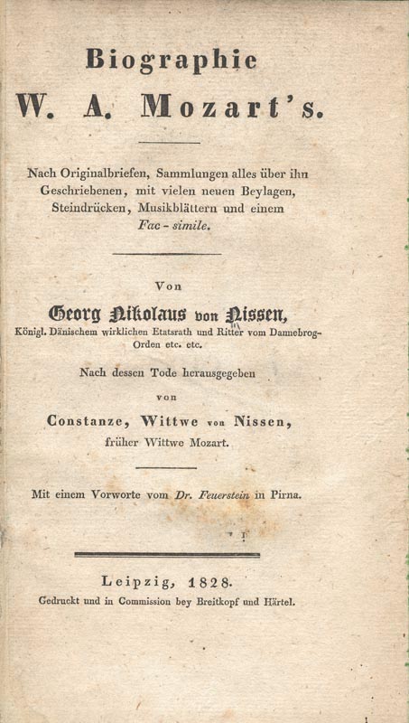 Georg Nikolaus von Nissen, Biographie W.A. Mozarts